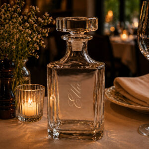 Whiskeykaraff med gravyr