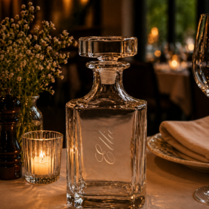 Whiskeykaraff med gravyr